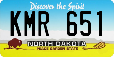 ND license plate KMR651