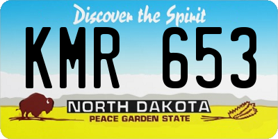 ND license plate KMR653