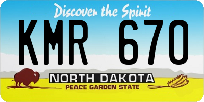 ND license plate KMR670