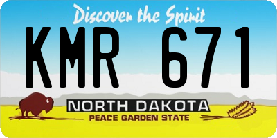 ND license plate KMR671