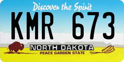 ND license plate KMR673