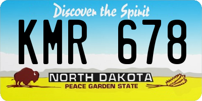 ND license plate KMR678