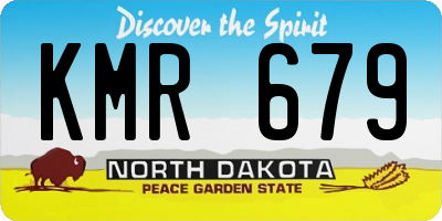 ND license plate KMR679