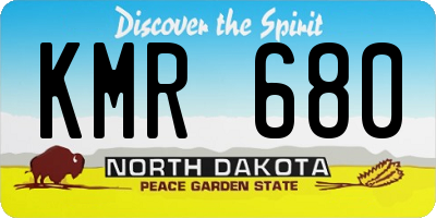 ND license plate KMR680