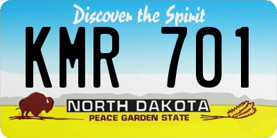 ND license plate KMR701