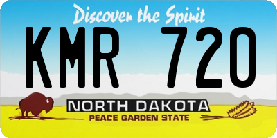 ND license plate KMR720