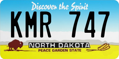 ND license plate KMR747