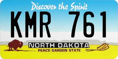 ND license plate KMR761