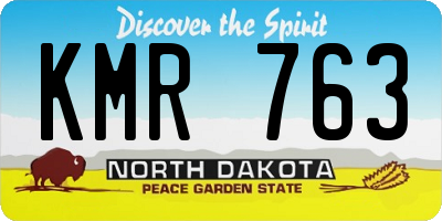ND license plate KMR763