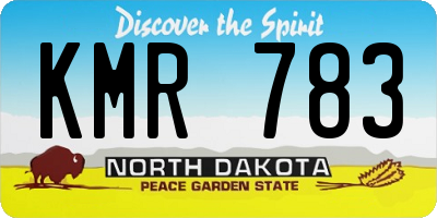 ND license plate KMR783