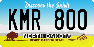 ND license plate KMR800