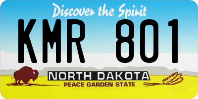 ND license plate KMR801