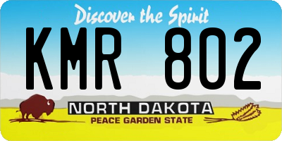 ND license plate KMR802