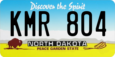 ND license plate KMR804