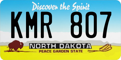 ND license plate KMR807