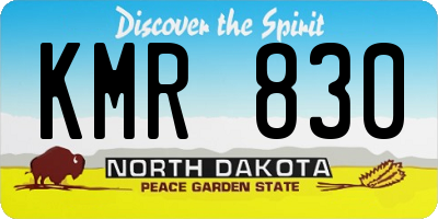 ND license plate KMR830