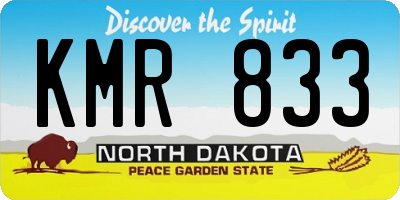 ND license plate KMR833