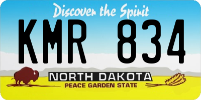 ND license plate KMR834