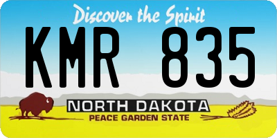 ND license plate KMR835