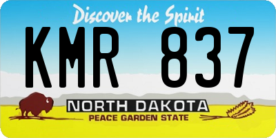 ND license plate KMR837