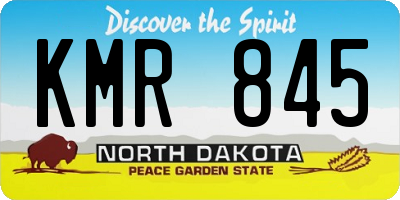 ND license plate KMR845