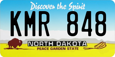 ND license plate KMR848
