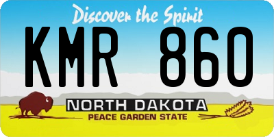 ND license plate KMR860