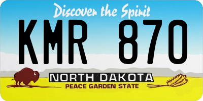 ND license plate KMR870