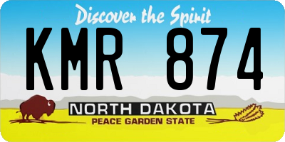 ND license plate KMR874