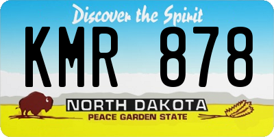 ND license plate KMR878