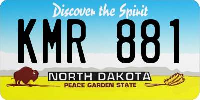 ND license plate KMR881