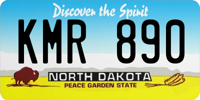 ND license plate KMR890