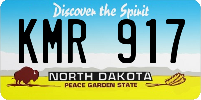 ND license plate KMR917