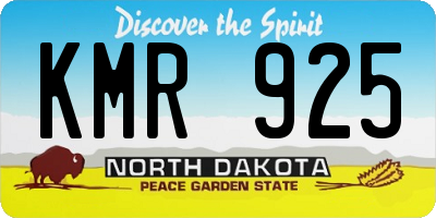 ND license plate KMR925