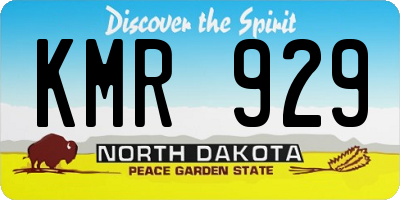 ND license plate KMR929