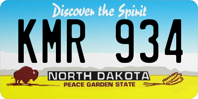 ND license plate KMR934