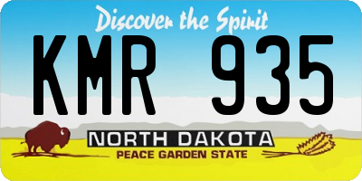 ND license plate KMR935
