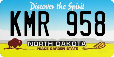 ND license plate KMR958