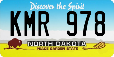 ND license plate KMR978