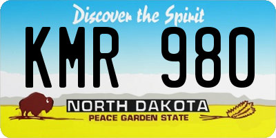 ND license plate KMR980