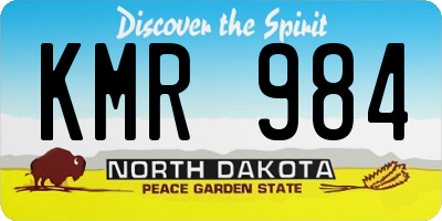 ND license plate KMR984