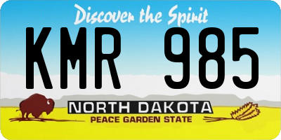 ND license plate KMR985