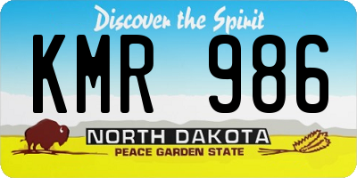 ND license plate KMR986