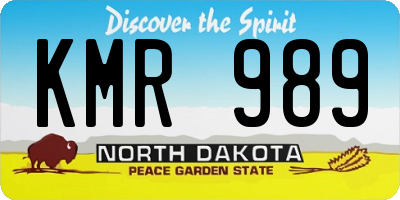 ND license plate KMR989