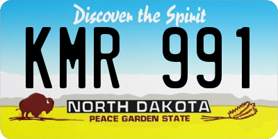 ND license plate KMR991