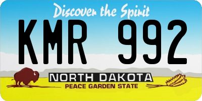 ND license plate KMR992