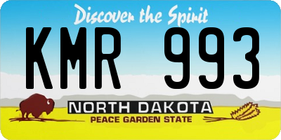 ND license plate KMR993