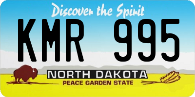 ND license plate KMR995