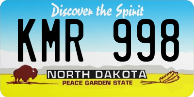 ND license plate KMR998