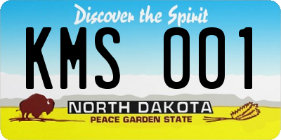 ND license plate KMS001